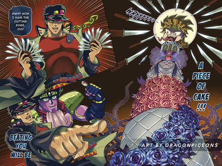 2021 Order Up! JJBA Food Zine - double page comic